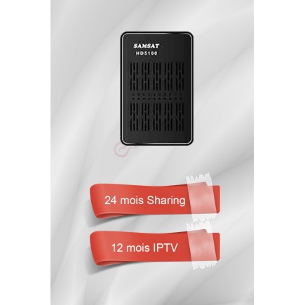 Récepteur Samsat 5100 HD Super + 24 mois Sharing et 12 mois IPTV | AirySat Tunisie