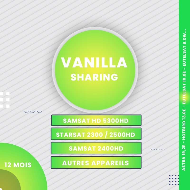 Abonnement Sharing Vanilla 12 mois Abonnement Sharing Vanilla 12 mois