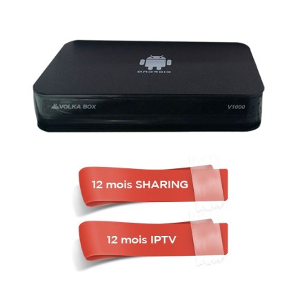 Récepteur Android VOLKA BOX + 12 mois IPTV Officiel + 12 mois SHARING | AirySat Tunisie